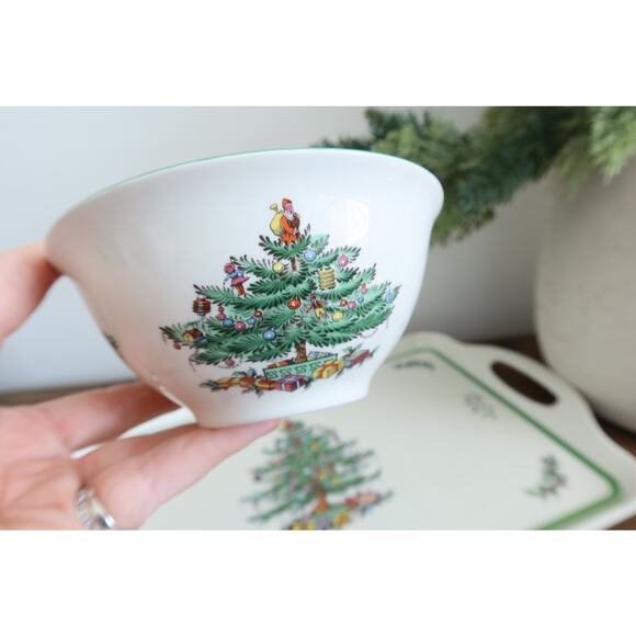 Spode Christmas Tree Melamine Tray and Ceramic Bowl England - Picture 4 of 8